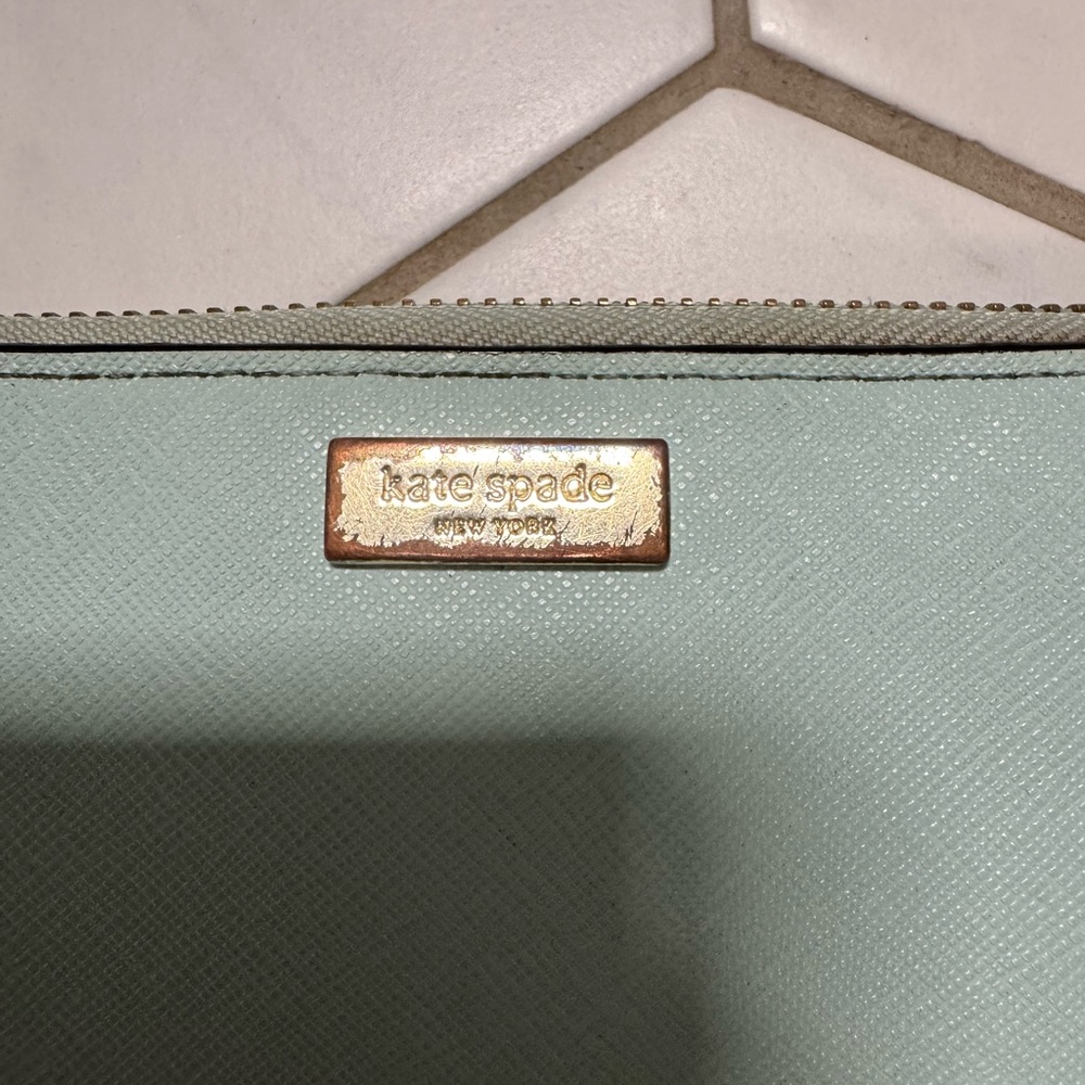 Kate Spade‎ Neda Newberry Lane Zip Around Wallet Mint Green - Picture 3 of 7